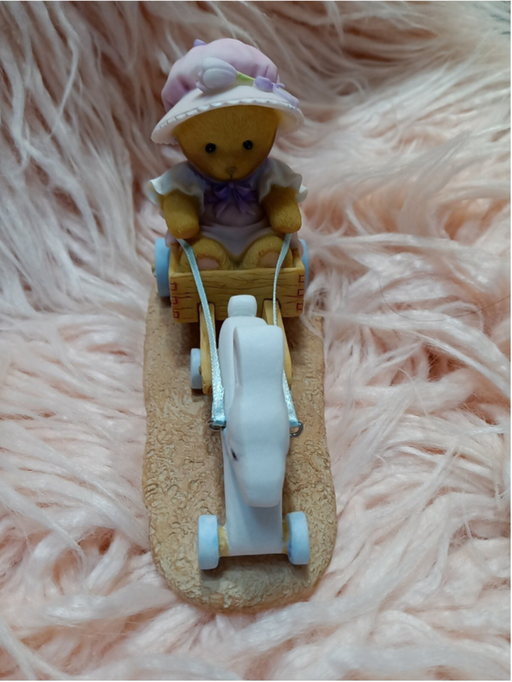Cherished Teddies #4051038 JINNY "SPRING IS ON ITS WAY" Bunny Wagon Tulips bloom